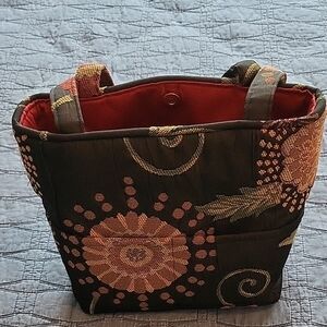 Black and Red Tote Bag with Structured Design
